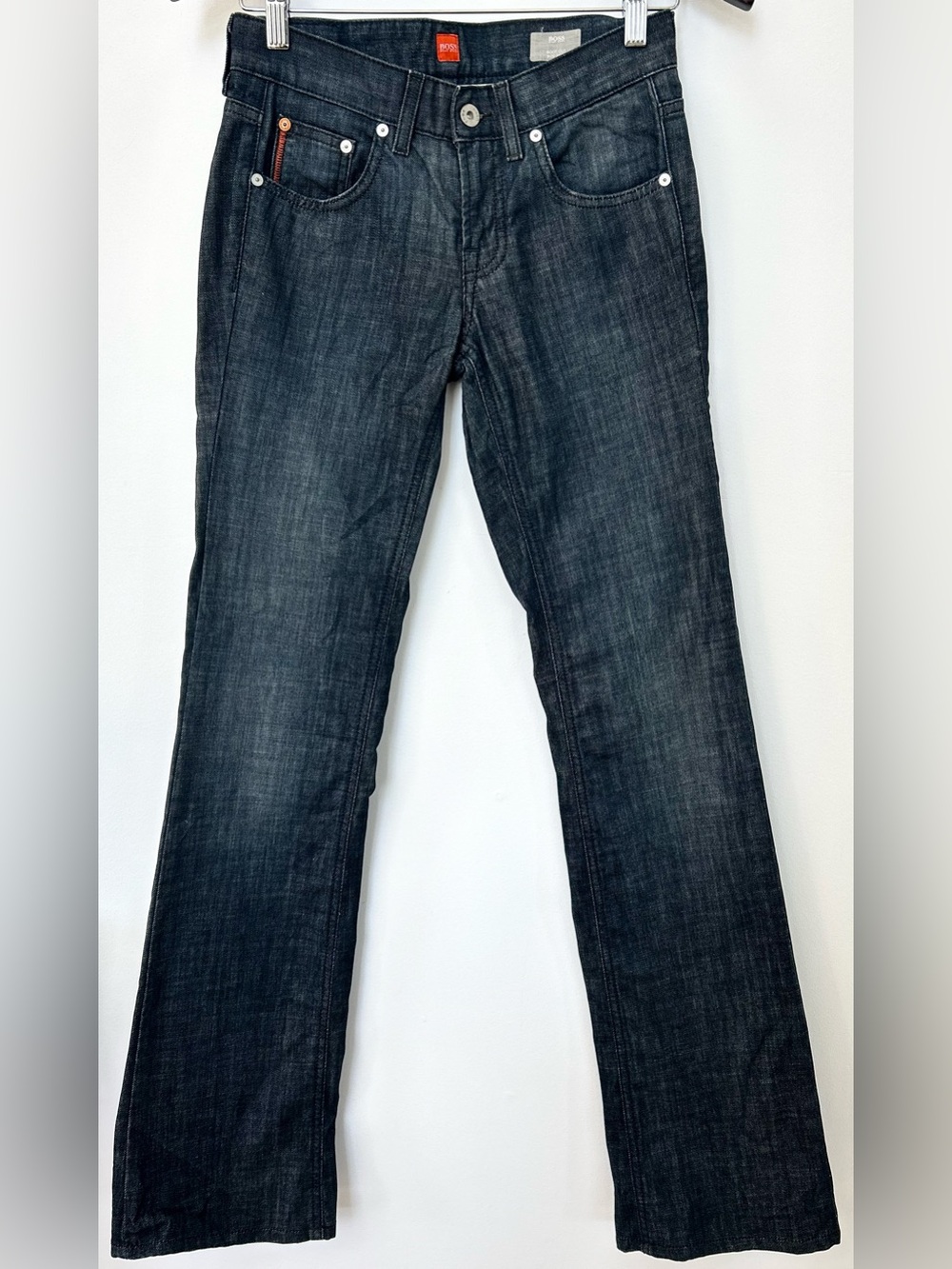 Hugo Boss BOSS Bootcut Jeans Womens 25x34 Dark Wash Mid Rise Stretch Denim